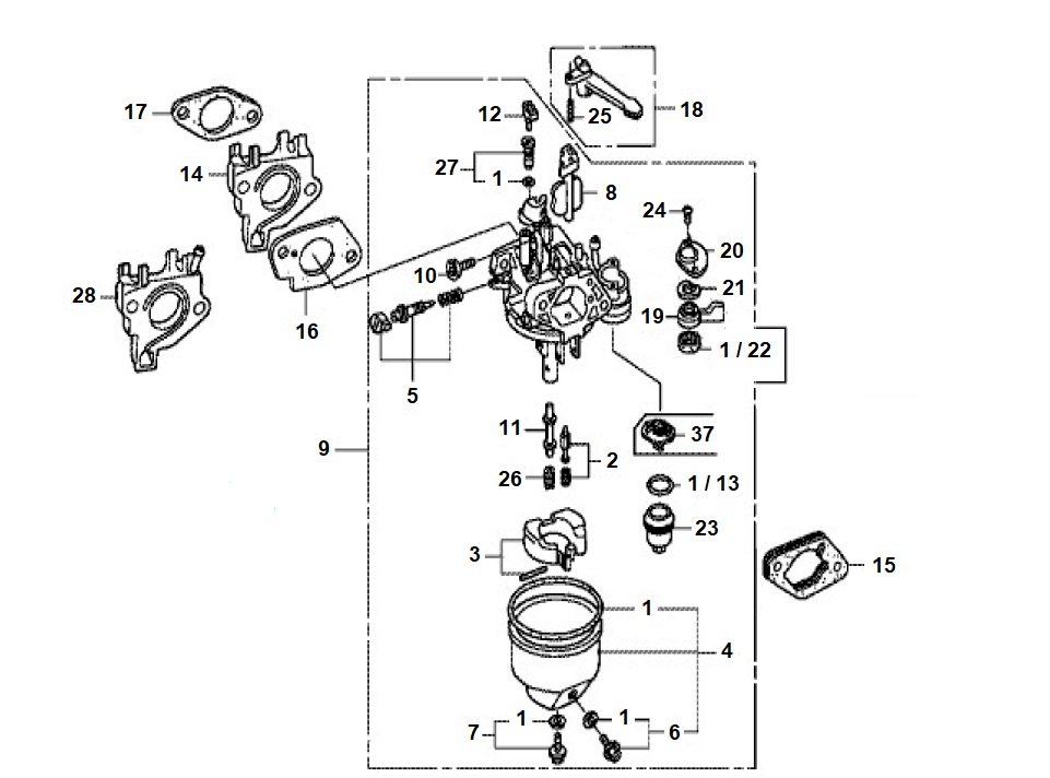 Carburateur HONDA GX 270 RT2