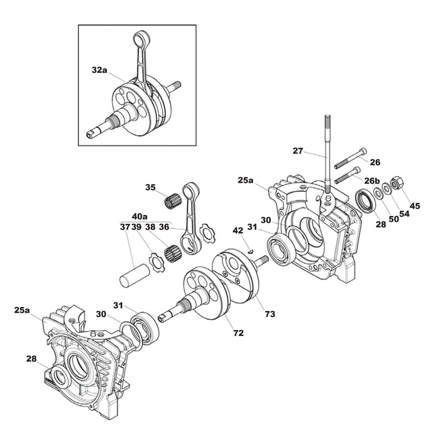 Carter et vilebrequin IAME KA100