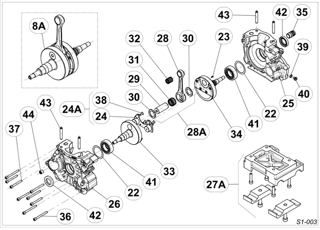 Carter et vilebrequin IAME S125