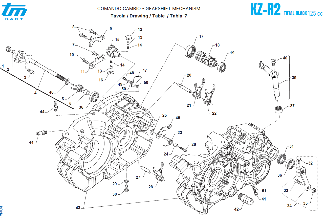 Commande de boite de vitesses TM R2