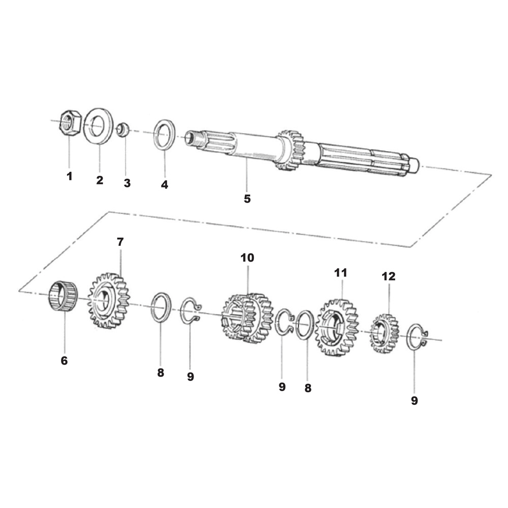 Arbre primaire TM K9C - KZ10 - KZ10B