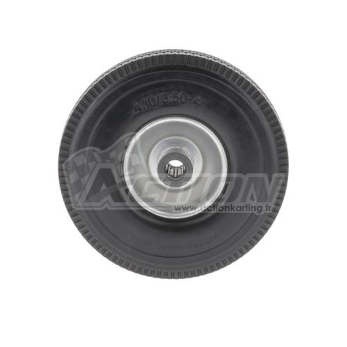Roue de chariot PLEINE CARRE 4.10/3.50-4 (250x30mm - axe Ø20 mm sur cage à rouleaux)