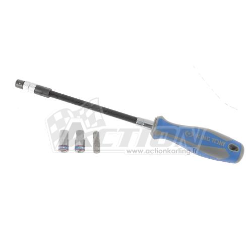 Kit tournevis flexible avec douille 1/4"