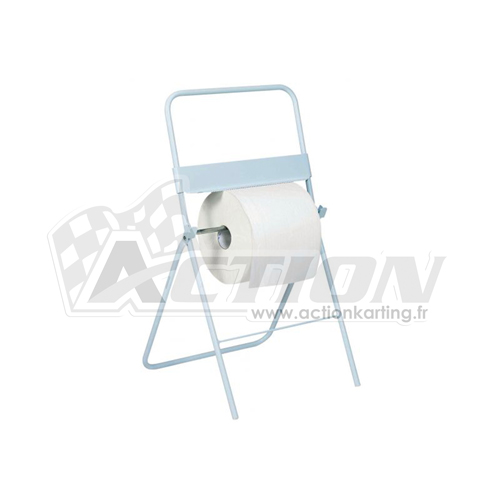 Dévidoir bobine sur pied en métal blanc avec barre de coupe