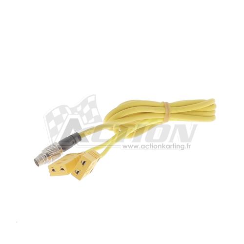 Câble AIM - Rallonge jaune pour MyChron 4 et 5 (2 sorties Thermocouple)