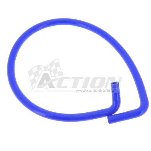 Durite eau tressée 1.20 m. + 2 coudes 90° BLEUE