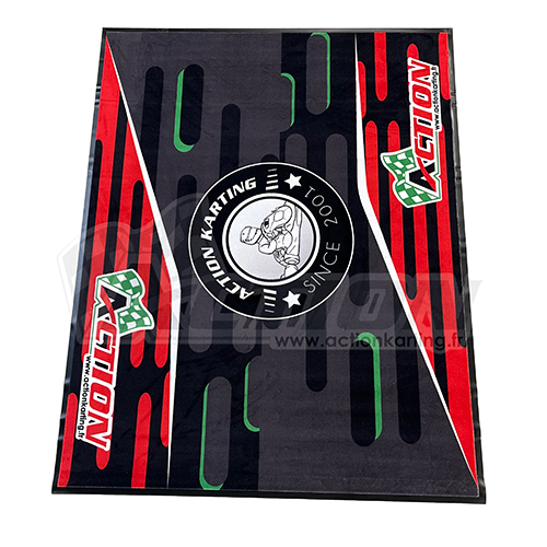 Tapis de sol ACTION paddock +/- 150 x 190 "racing", semelle PVC noire avec bordure