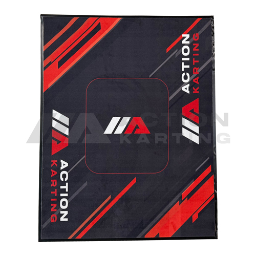 Tapis de sol pour paddock - +/- 150 x 190 cm - "racing" - semelle PVC noire avec bordure - ACTION KARTING