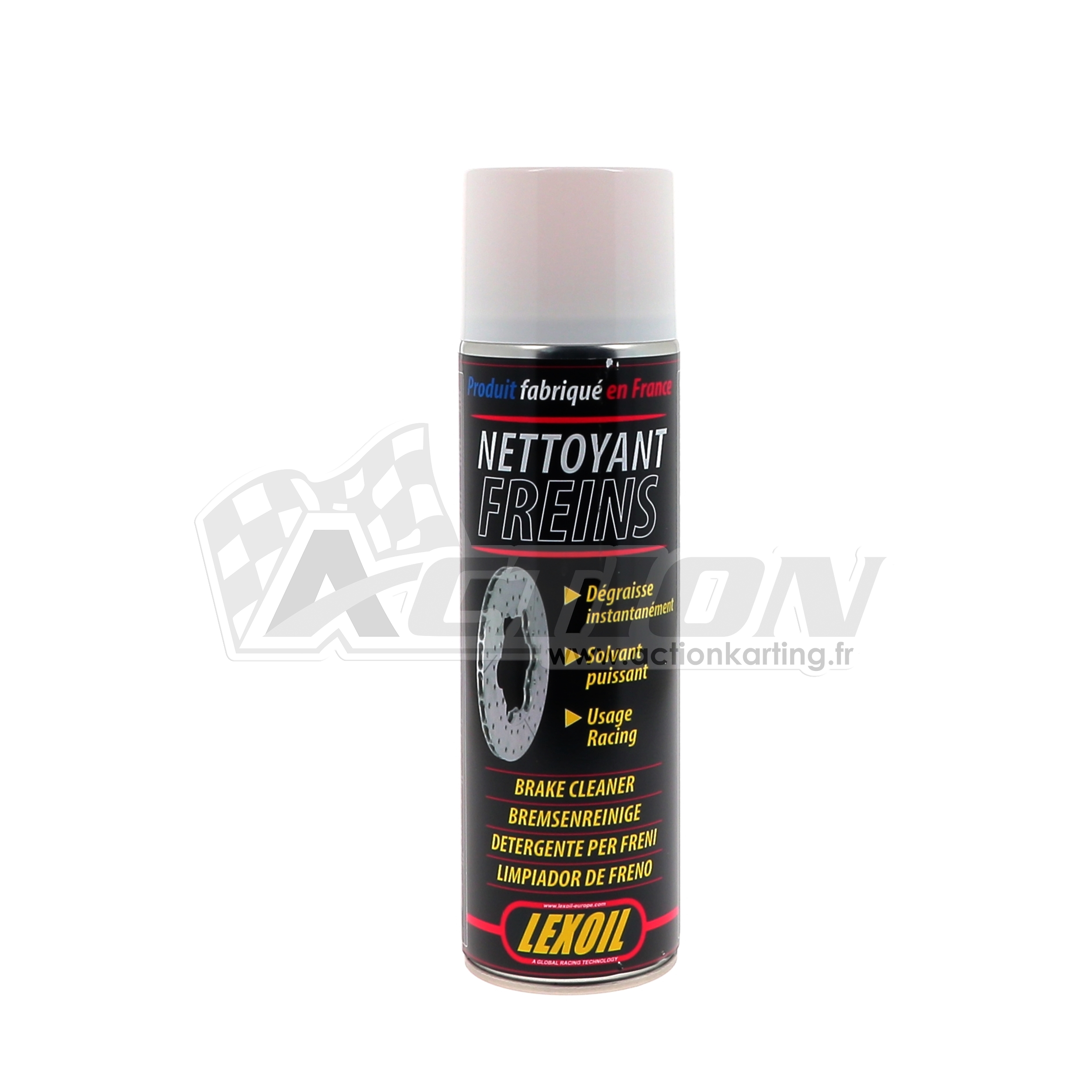 Nettoyant frein LEXOIL 500ml - Action karting - Huiles - Lubrifiants