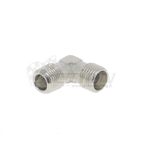 Raccord durite aviation coudé (entrée pas 1/8e) (sortie 1 durite pas 10x100)