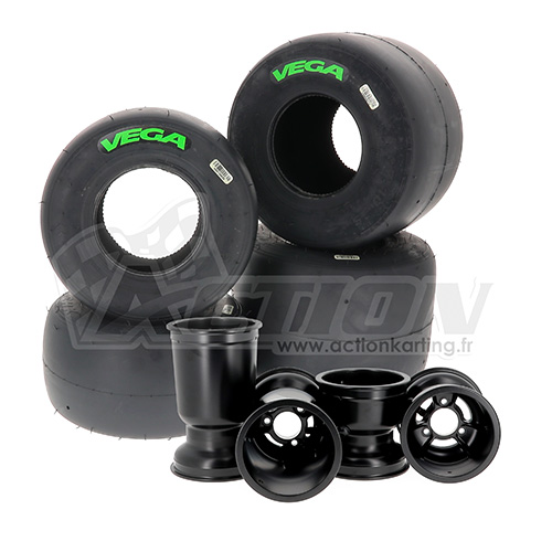Set de 4 roues Vega XH3 (DEM) montés sur jantes Eurostar