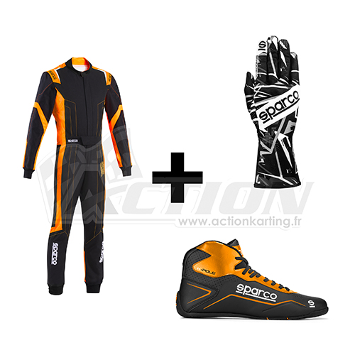 Pack pilote Thunder Rookie Noir/Orange Enfant