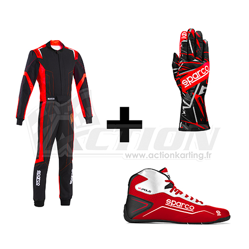 Pack pilote Thunder Rookie Noir/Rouge Adulte