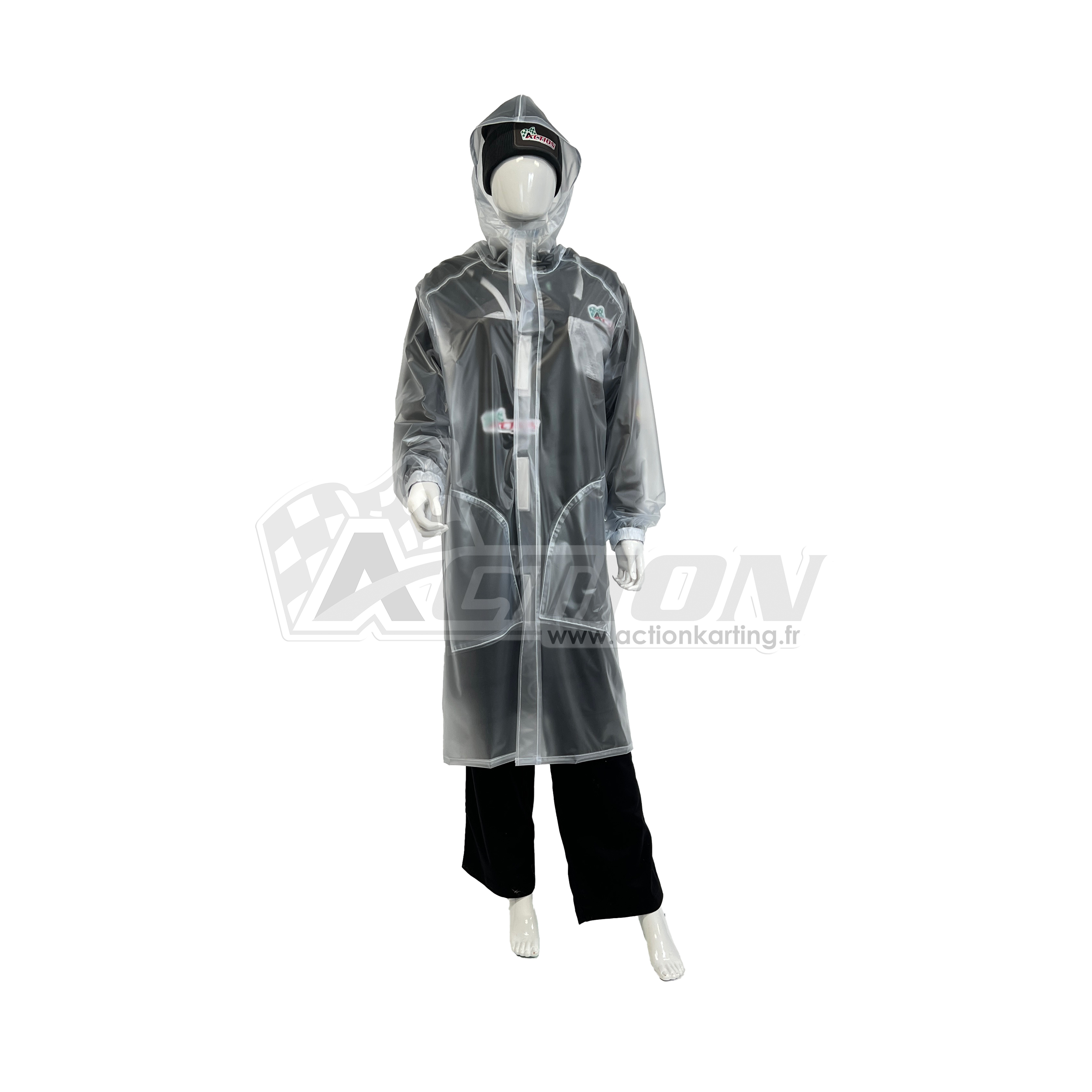 Veste pluie 3 4 imperm able capuche ACTION Action karting