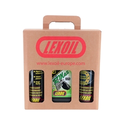 Pack LEXOIL - Huile RMax + Graisse chaîne + Nettoyant frein OFFERT