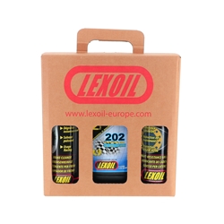 Pack LEXOIL - Huile 202 + Graisse chaîne + Nettoyant frein OFFERT
