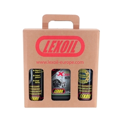 Pack LEXOIL - Huile X30 + Graisse chaîne + Nettoyant frein OFFERT