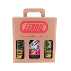 Pack LEXOIL - Huile 996 Evo2 - Ceramic - Graisse chaîne - Nettoyant Multi-surfaces OFFERT