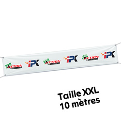 Bâche souple Action Local Store / IPKarting avec oeillets 10 x 0,70 m