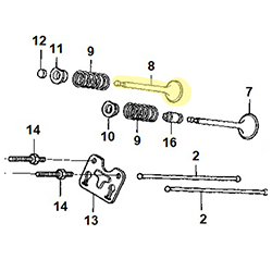 Soupape échappement HONDA 270 RT2