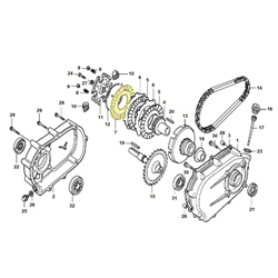 Plateau compression garni embrayage HONDA 120 > 390