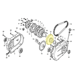 Cloche pignon embray. 240/270 - 14 d. HONDA