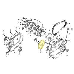 Arbre emb. 28dts. (alèsage pignon 22 mm) HONDA 120/160/200/270