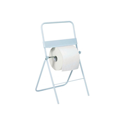 Dévidoir bobine sur pied en métal blanc avec barre de coupe