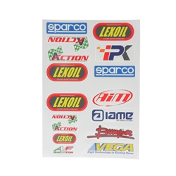 Planche de 16 autocollants multimarques