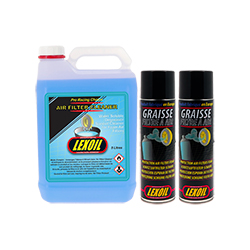 Pack LEXOIL - Nettoyant Filtre à air 5 Litres + 2 Graisses Filtre à air 500 mL