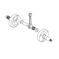 Vilebrequin TM R1/R2 complet bielle d.22 mm