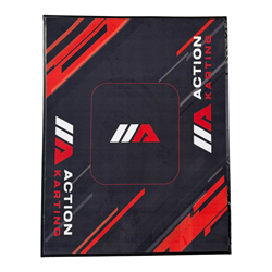 Tapis de sol pour paddock - +/- 150 x 190 cm - "racing" - semelle PVC noire avec bordure - ACTION KARTING