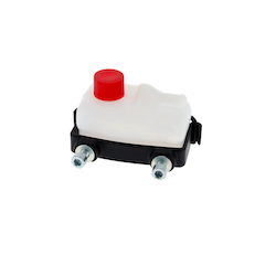 Réservoir de récupération avec bouchon rouge et support