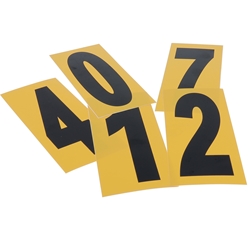 Numéro autocollant fond jaune