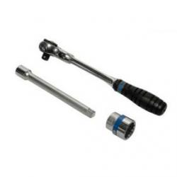 Kit cliquet 3/8" avec rallonge et douille 22 écrou fusée